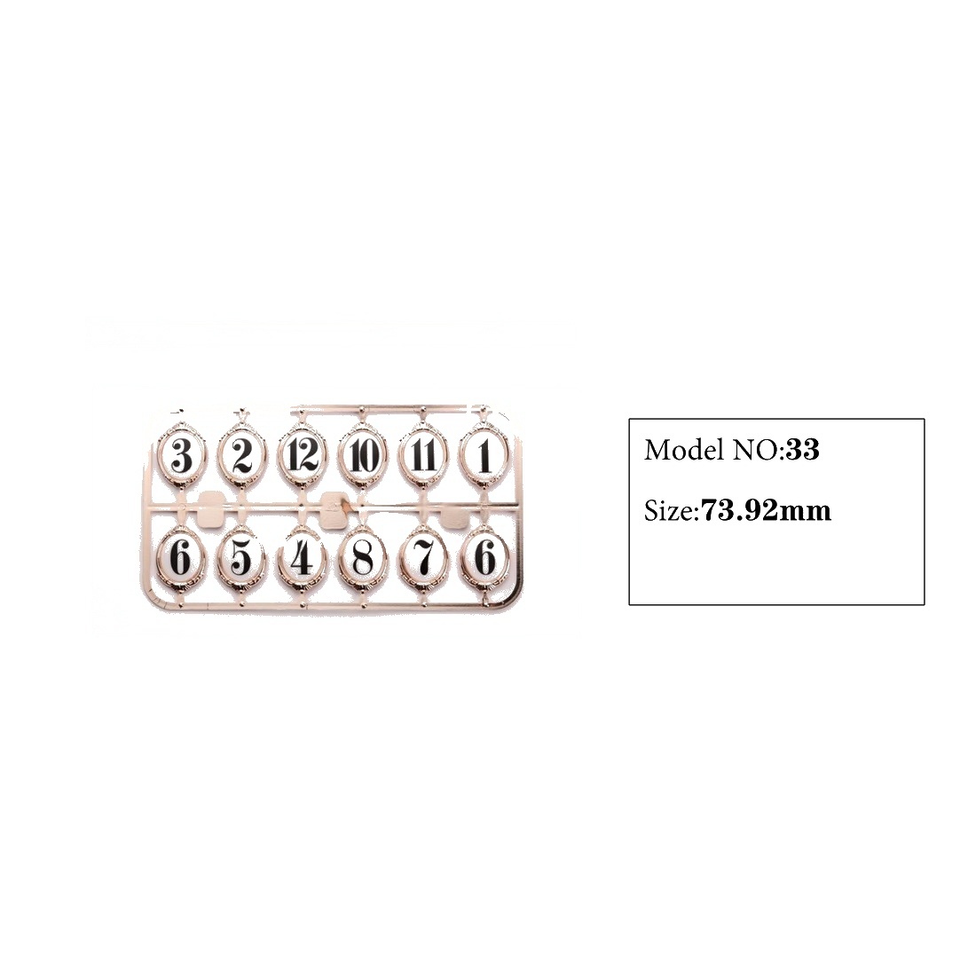 Clock Number Set Model 33 catalog image